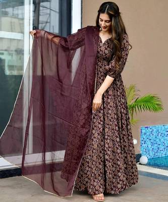 Brown color trendy and stylish gown for looks 3