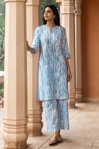 Sky blue color beautiful girlie top bottom set for stylish party looks