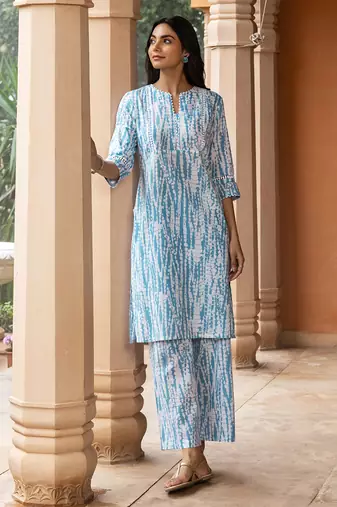 Sky blue color beautiful girlie top bottom set for stylish party looks