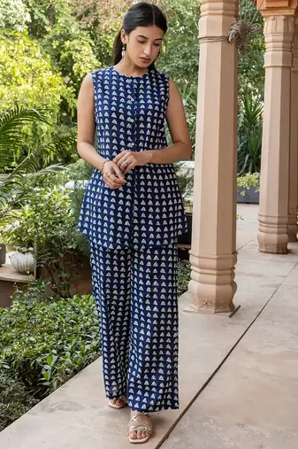 Nevy blue color beautiful girlie top bottom set for stylish party looks