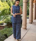 Nevy blue color beautiful girlie top bottom set for stylish party looks