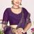 Purple sequin embellish work satin silk saree sari for women