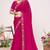 Magenta sequin embellish work satin silk saree sari for women