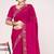 Magenta sequin embellish work satin silk saree sari for women