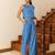 Blue color beautiful girlie top bottom set for stylish party looks