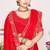 Red sequin embellish work satin silk saree sari for women