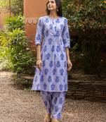 Sky blue color beautiful girlie top bottom set for stylish party looks