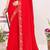 Red sequin embellish work satin silk saree sari for women