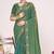 Green sequin embellish work satin silk saree sari for women