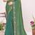 Green sequin embellish work satin silk saree sari for women