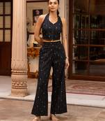 Black color beautiful girlie top bottom set for stylish party looks