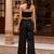 Black color beautiful girlie top bottom set for stylish party looks