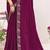 Wine sequin embellish work satin silk saree sari for women