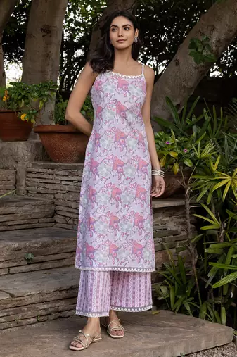 Lilac color beautiful girlie top bottom set for stylish party looks