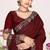 Maroon sequin embellish work satin silk saree sari for women
