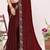 Maroon sequin embellish work satin silk saree sari for women