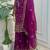Fantastic Purple Zari Work Georgette Wedding Wear Sharara Suit