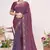 Purple sequin embellish work satin silk blend saree sari for women