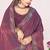 Purple sequin embellish work satin silk saree sari for women