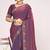 Purple sequin embellish work satin silk saree sari for women
