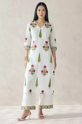 Off white color beautiful girlie top bottom set for stylish party looks