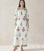 Off white color beautiful girlie top bottom set for stylish party looks