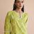 Lime green color beautiful girlie top bottom set for stylish party looks