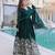 Green color rangoli crush fabric designer embroidered heavy partywear gown