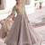 Grey color gold crush fabric designer embroidered heavy partywear gown