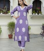 Lavender color beautiful designer looking rich party kurta set