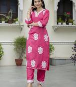 Pink color beautiful designer looking rich party kurta set