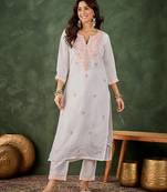 Off white color beautiful designer looking rich party kurta set