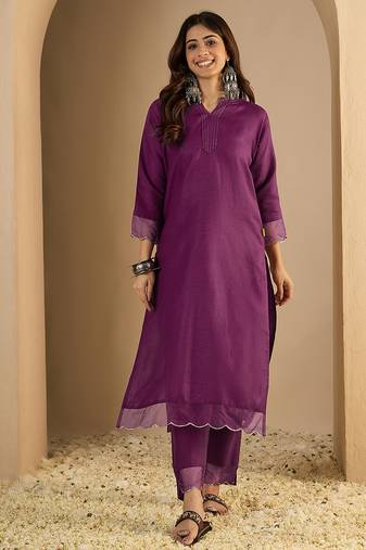 Purple color beautiful designer looking rich party kurta set
