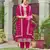 Red faux georgette semi stitched suit with embroidery & sequence work