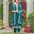 Emerald faux georgette semi stitched suit with embroidery & sequence work