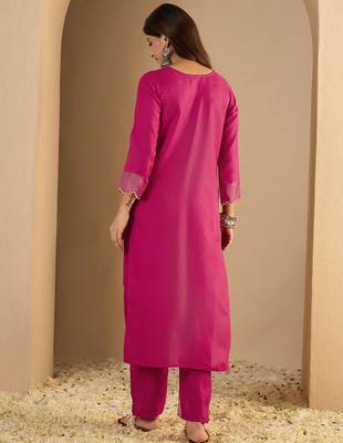 Pink color beautiful looking rich party kurta set 2