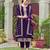 Violet faux georgette semi stitched suit with embroidery & sequence work