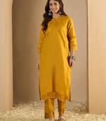 Yellow color beautiful designer looking rich party kurta set