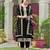 Black faux georgette semi stitched suit with embroidery & sequence work