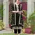 Black faux georgette semi stitched suit with embroidery & sequence work