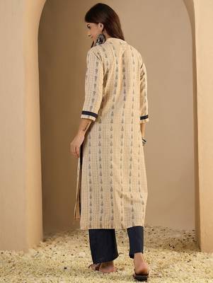 Beige color beautiful looking rich party kurta set 2