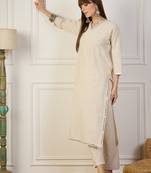 Off white color beautiful designer looking rich party kurta set