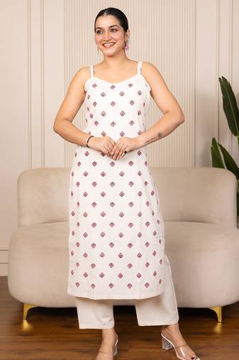 Off white color beautiful designer looking rich party kurta set