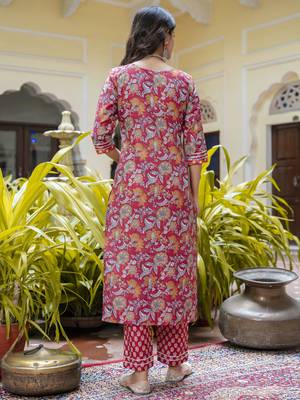 Maroon color beautiful floral printed cotton blended foral rich suit 2