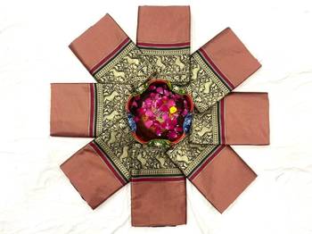 Maroon black silk blend banarasi saree with unstitched blouse piece 3