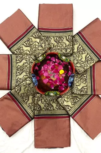 Maroon black silk blend banarasi saree with unstitched blouse piece