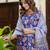Blue color beautiful floral printed cotton blended foral rich suit