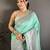 Mint green soft silk intricate geomatric kanjivaram silver weaving saree