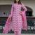 Pink color cotton blended designer floral printed ethnic partywear suit