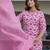 Pink color cotton blended designer floral printed ethnic partywear suit
